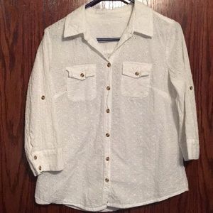 Eyelet button up shirt